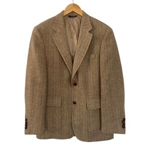 Ben Silver Charleston Neutral Herringbone Sport Coat Magee Wool Alpaca Blend 39R